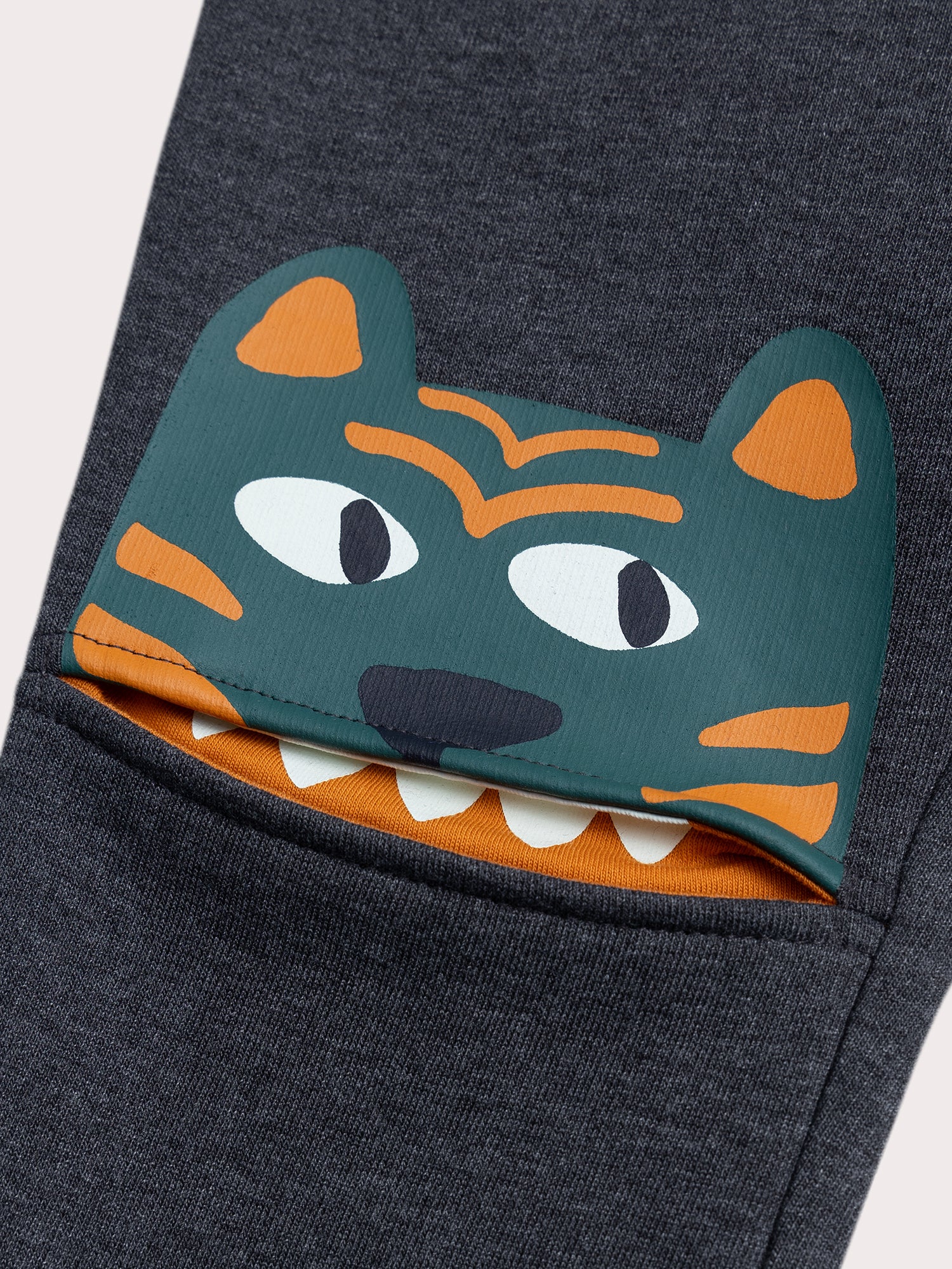 Bas de jogging gris anthracite animation aux genoux - Image 3