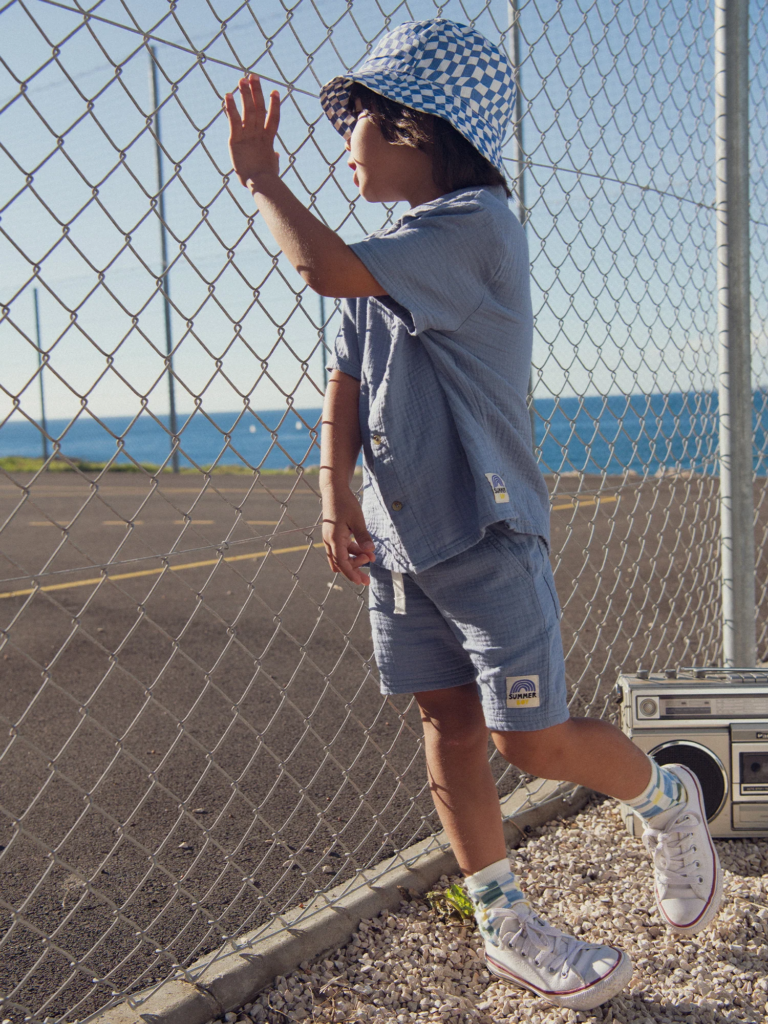 Bermuda bleu à poches pour garçon - Image 3