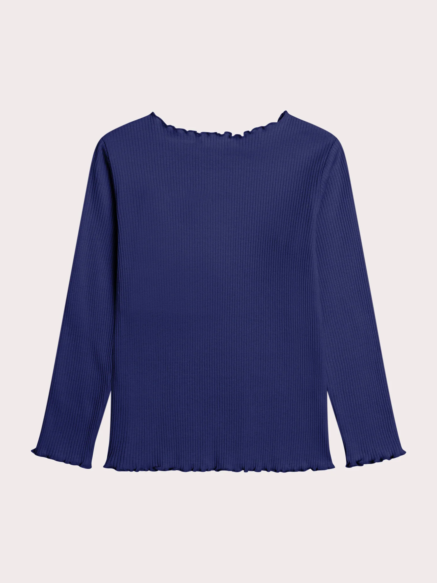 Haut  bleu indigo en côte - Image 3