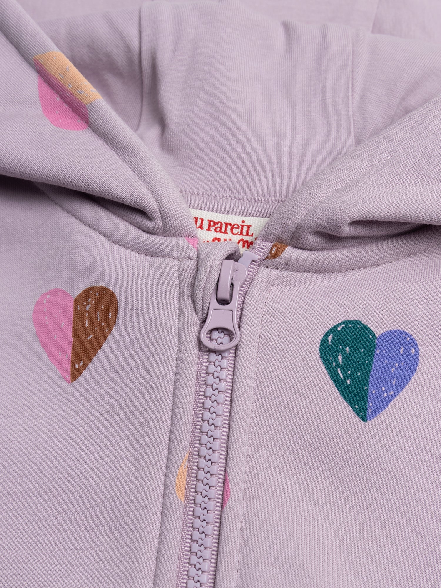 Haut de jogging violet imprimé cœurs - Image 3