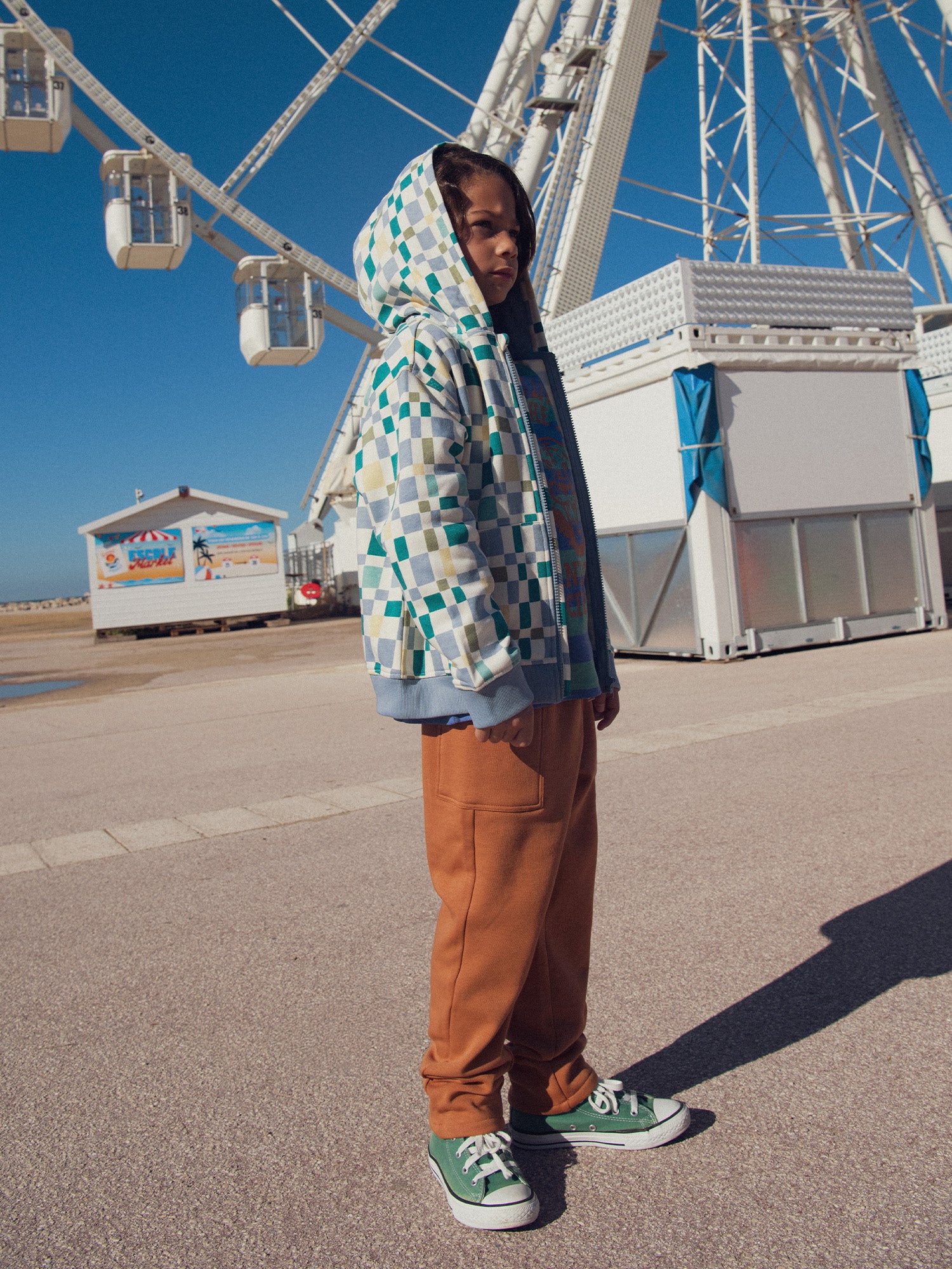 Pantalon en molleton marron  doublé chaud pour garçon - Image 3