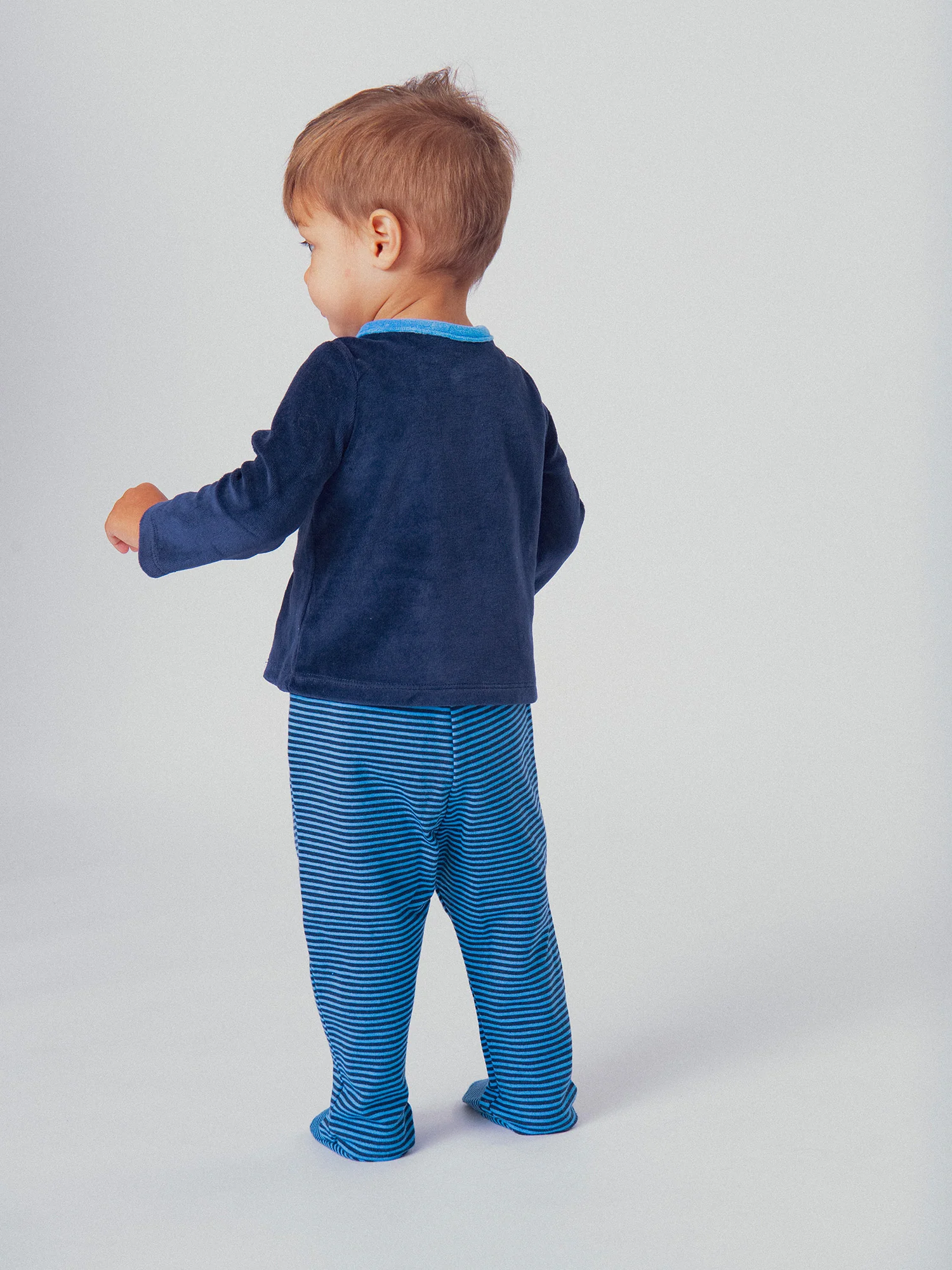 Pyjama bleu nuit à motif dinosaure pour bébé garçon - Image 3