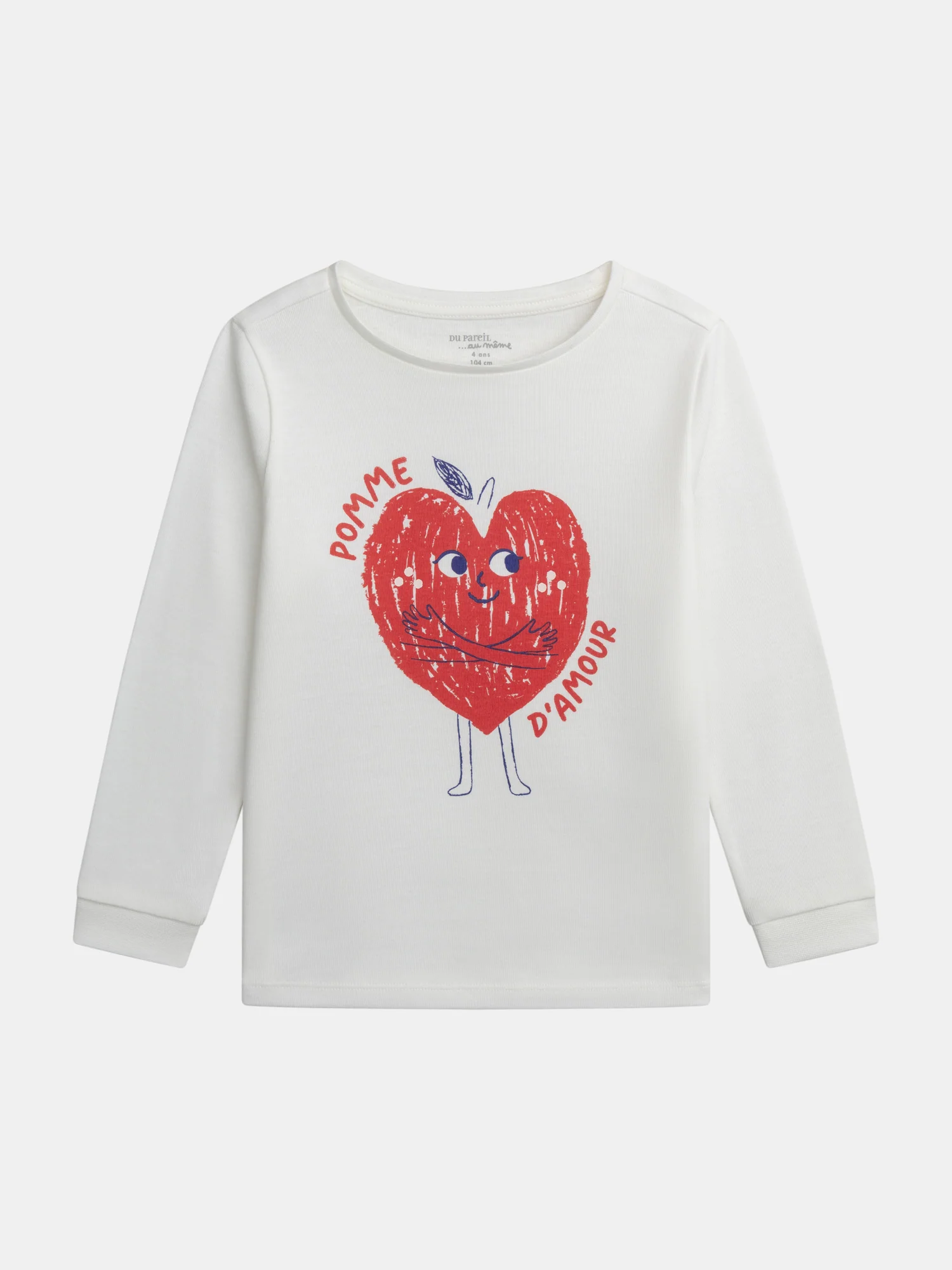Pyjama écru à motif pomme d'amour pour fille - Image 3