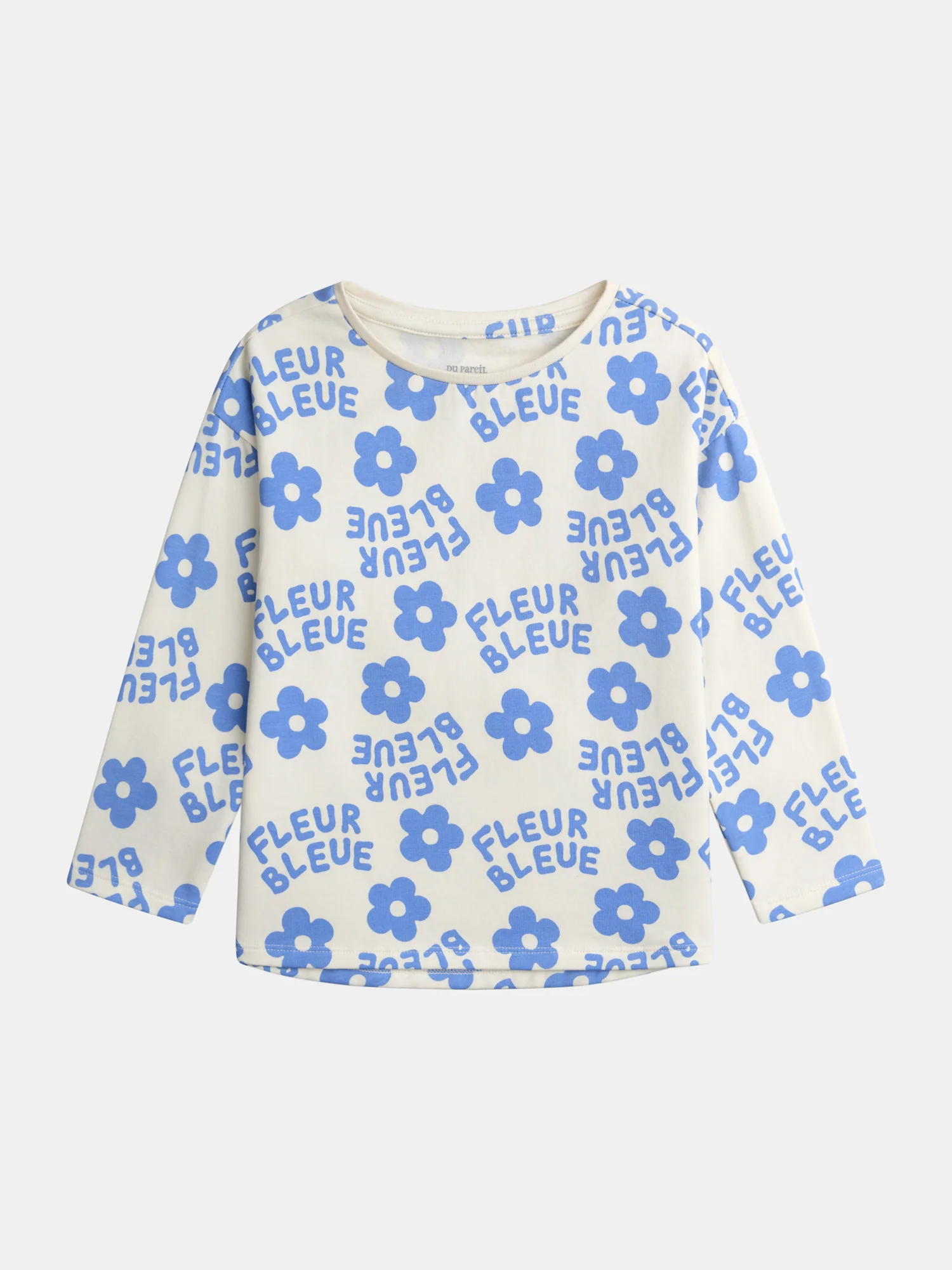 Pyjama écru imprimé all-over fleuri bleu  pour fille - Image 3