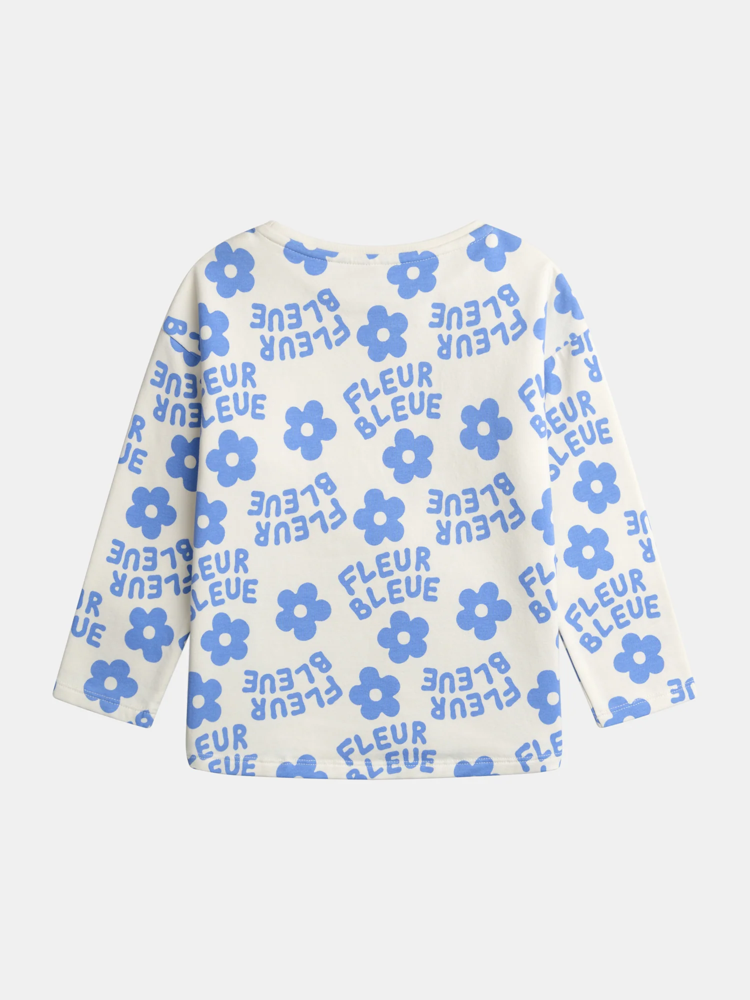 Pyjama écru imprimé all-over fleuri bleu  pour fille - Image 5