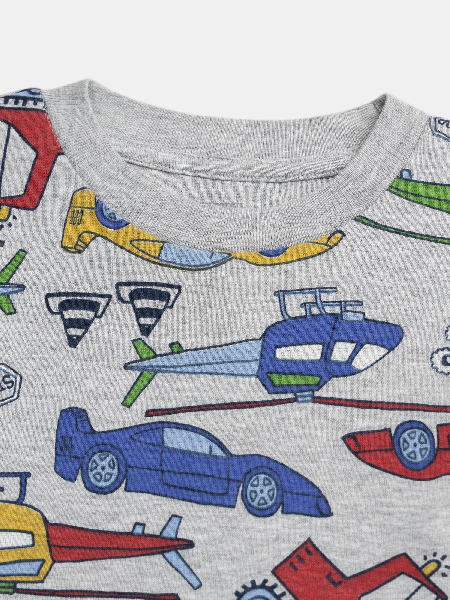 Pyjama phosphorescent  gris chiné imprimé all-over voitures pour garçon - Image 5