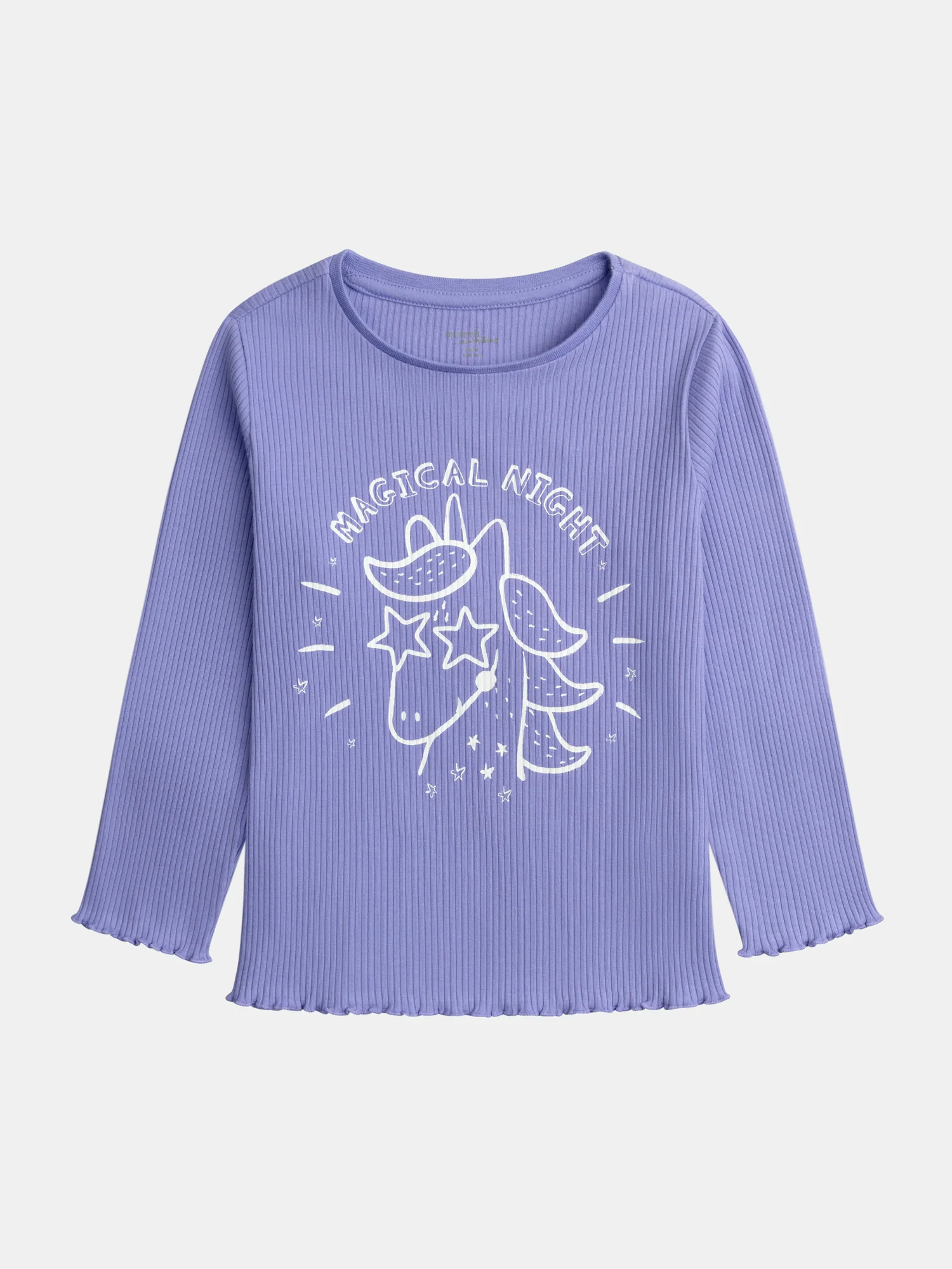 Pyjama violet à motif licorne phosphorescent pour fille - Image 3