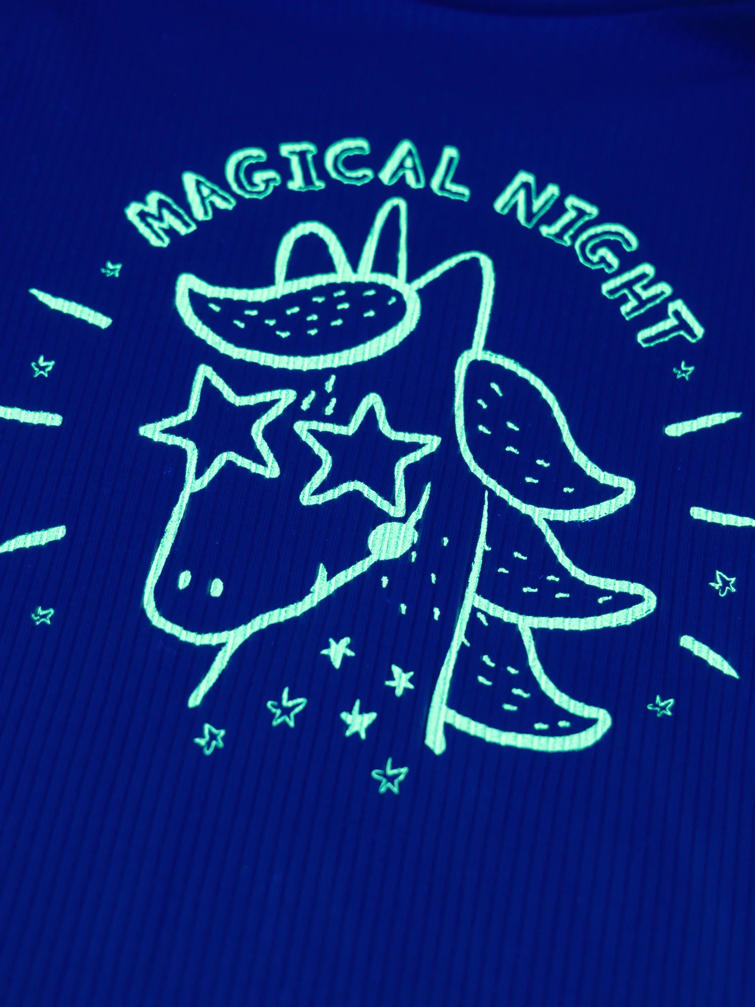 Pyjama violet à motif licorne phosphorescent pour fille - Image 5