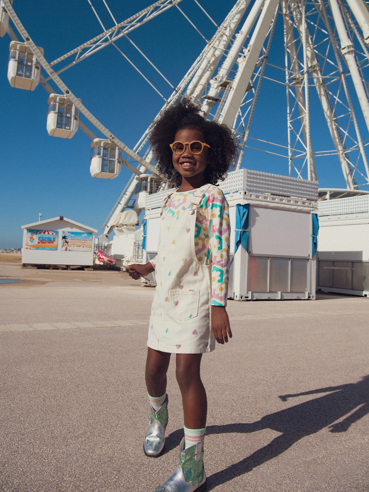 Robe-salopette imprimé coeur pour fille - Image 7