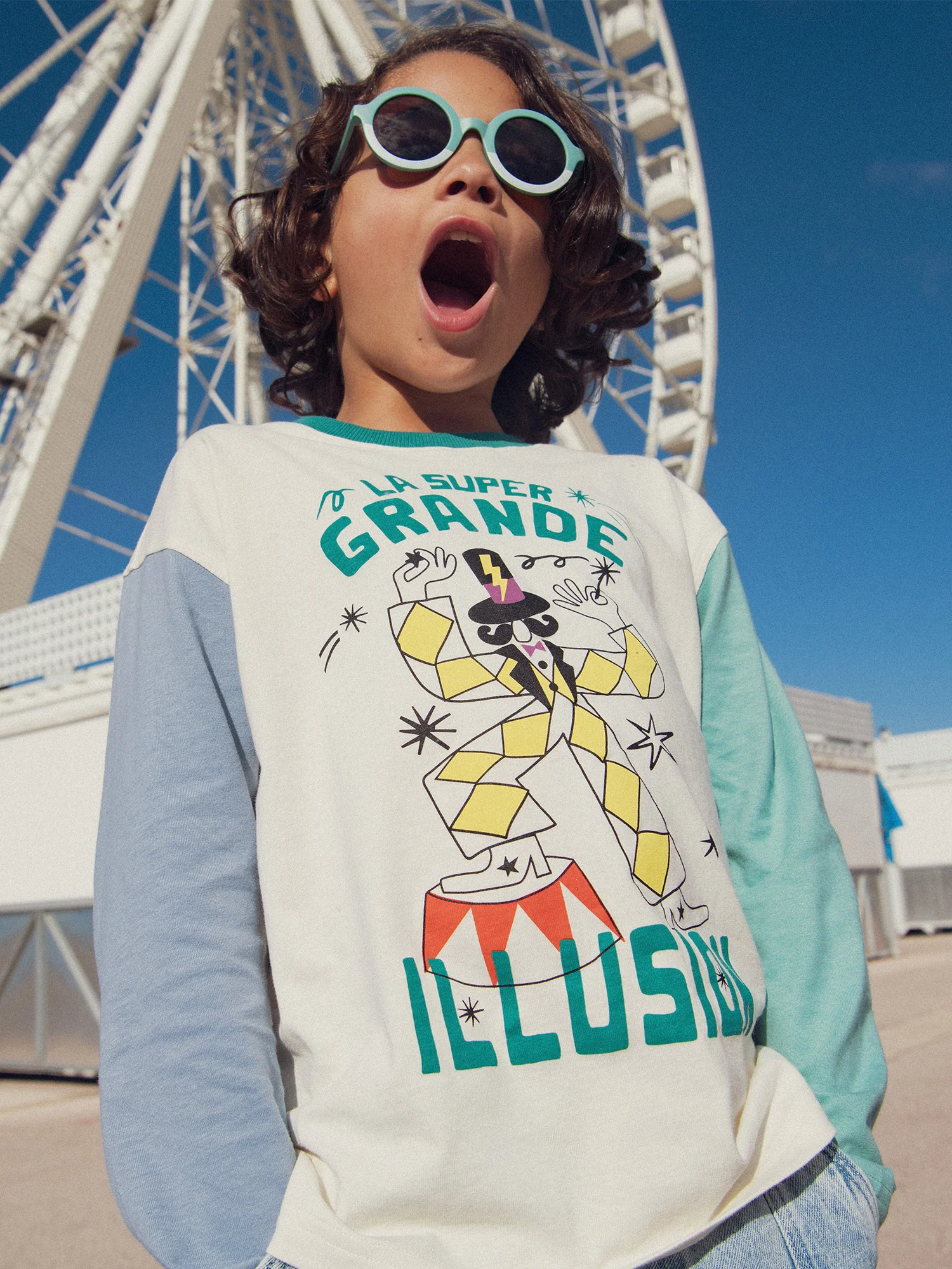 T-shirt colorblock avec animation cirque pour garçon - Image 3