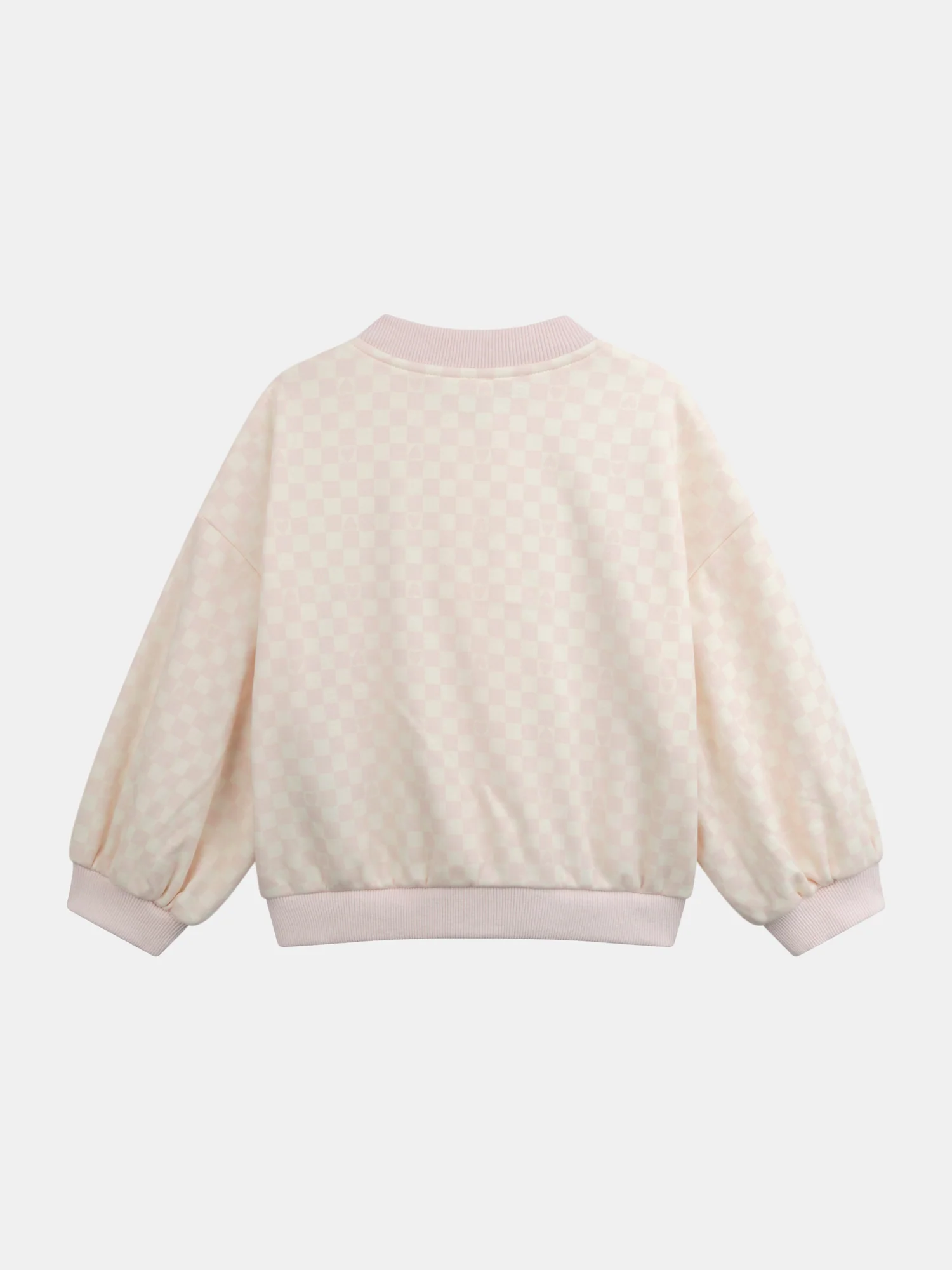 Veste teddy à damier rose et écru pour fille - Image 7